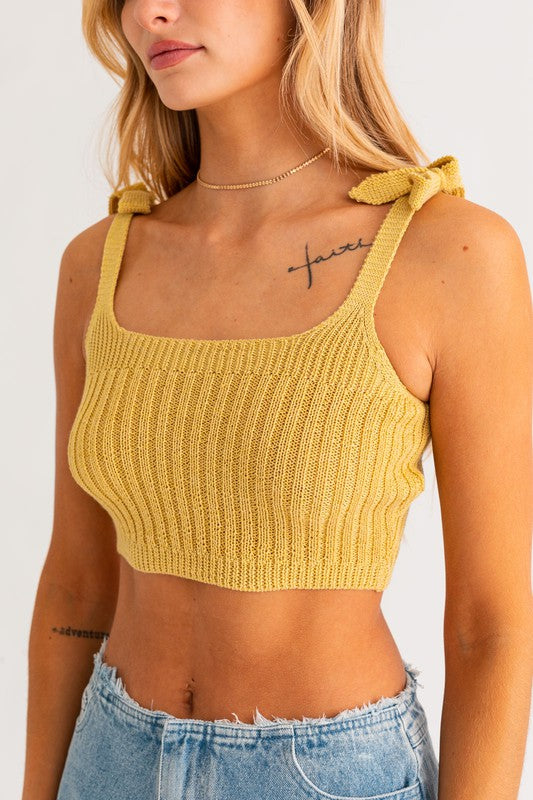 SHOULDER TIE KNIT TANK