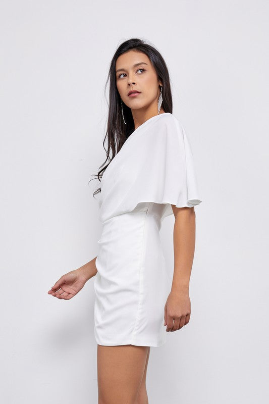 ONE SHOULDER WRAP DRESS