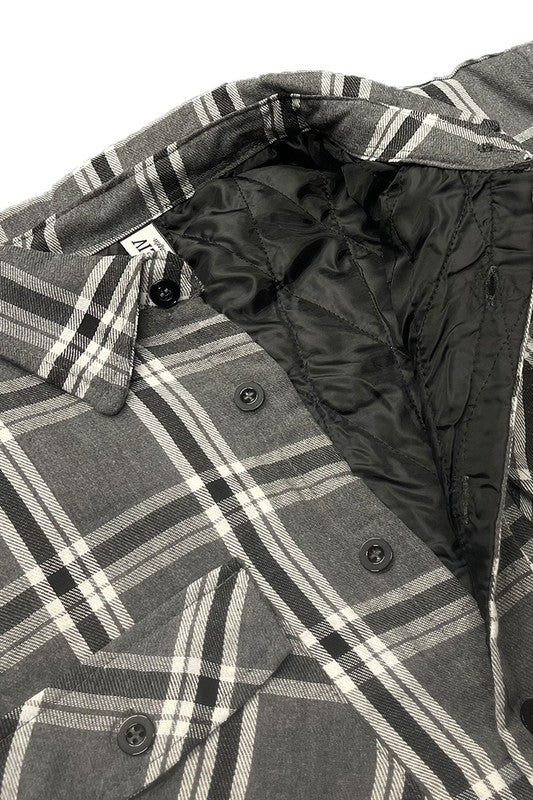 MEN'S QUILTED PADDED FLANNEL SHIRT