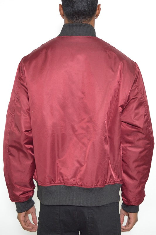 Men's Solid Padded Bomber Jacket