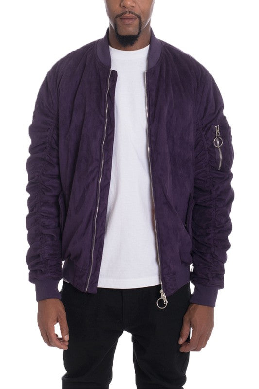 Men's Mirosuede Scrunched Bomber Jacket