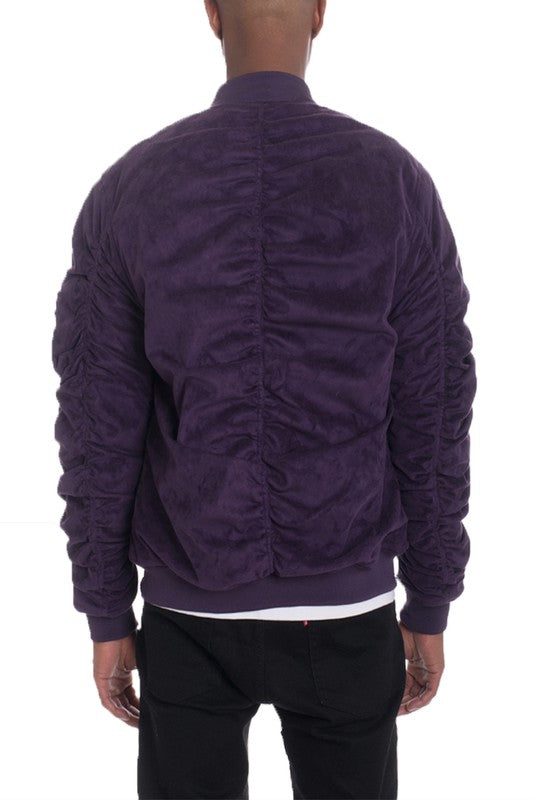 Men's Mirosuede Scrunched Bomber Jacket