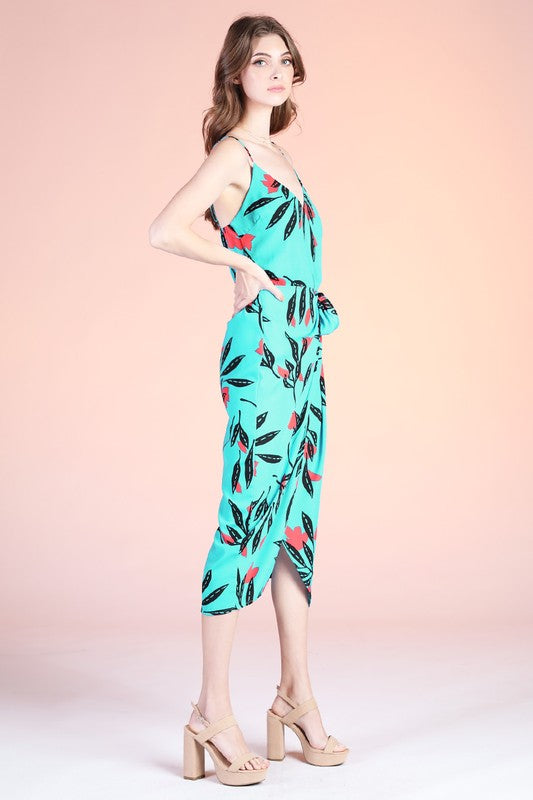 Havana Fern Wrap Skirt Midi Dress