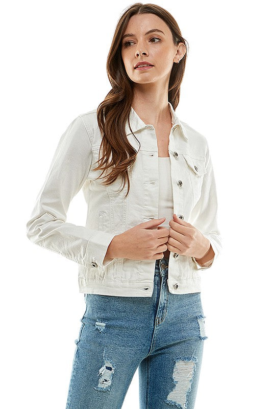 Spandex  Ladies  Casual Denim Jacket