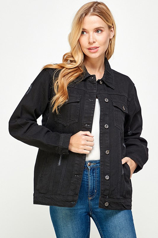 Women's Denim  Jacket with Fleece Hoodiest