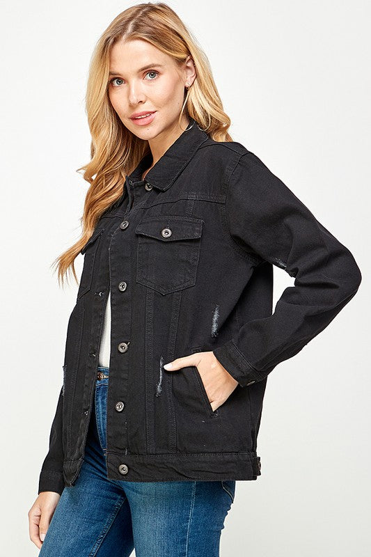 Women's Denim  Jacket with Fleece Hoodiest