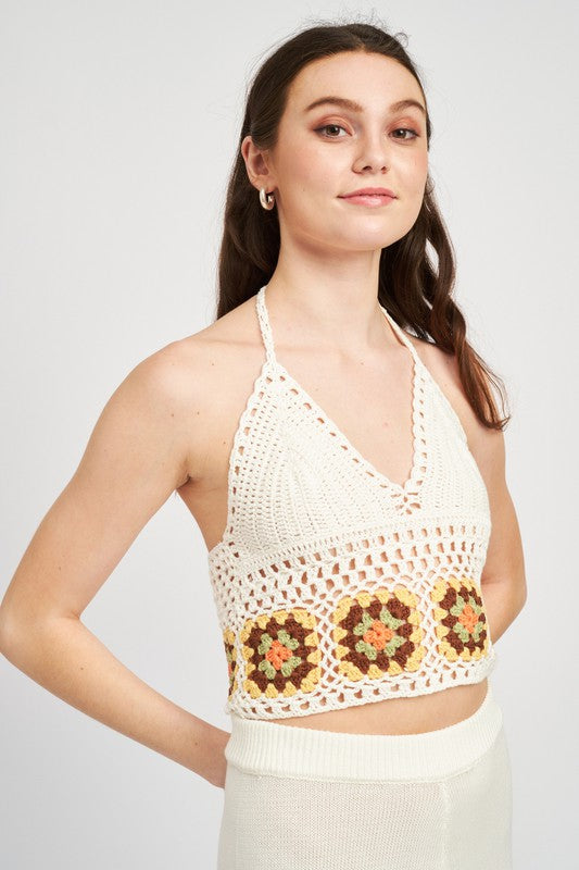 CROCHET HALTER TOP