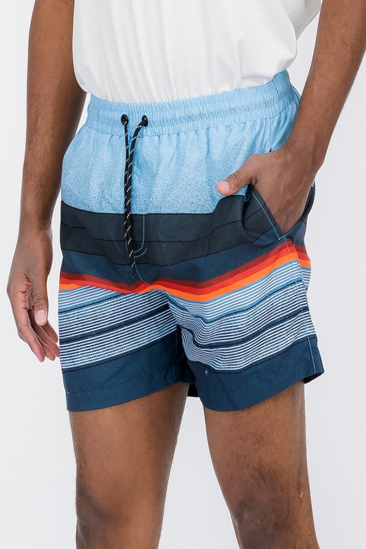 Blue stripes Swim Shorts