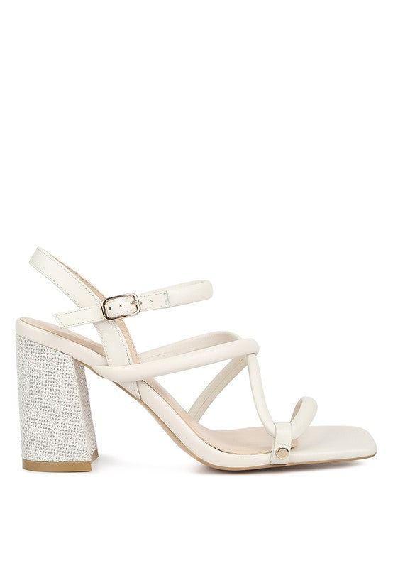 Artha Open Square Toe Block Heel Sandals