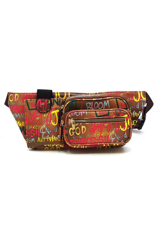 Multi Graffiti Fanny Bag Waist Bag