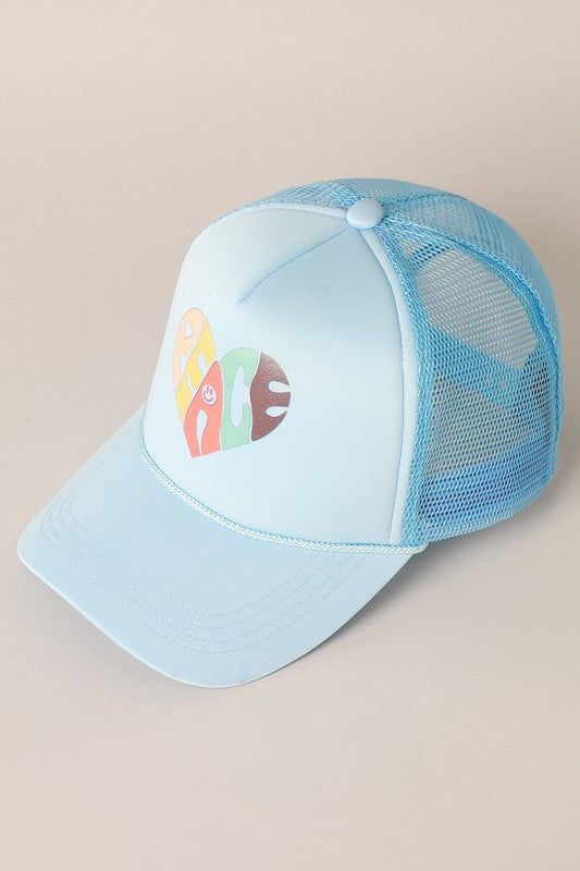 PEACE heart Foam Trucker Hat