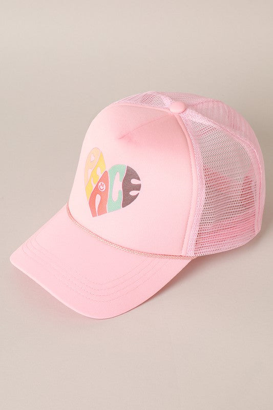 PEACE heart Foam Trucker Hat