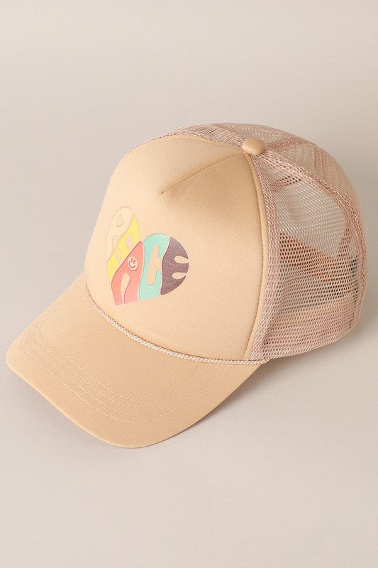 PEACE heart Foam Trucker Hat