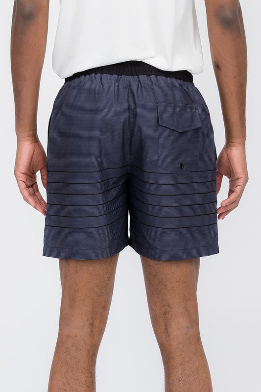 Men's Blue stripes Swim Shorts