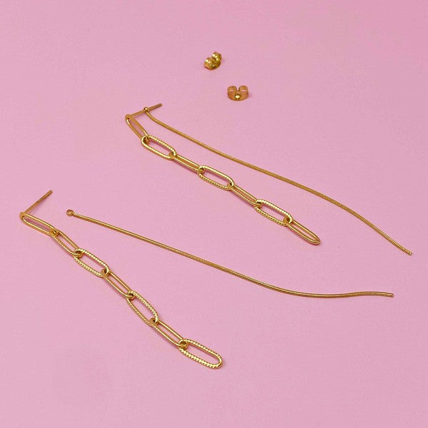 Double Chain Drop Earrings