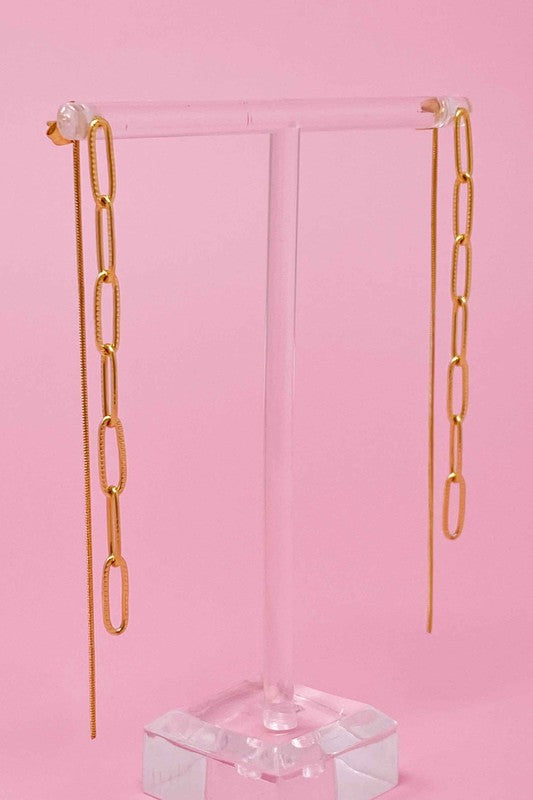 Double Chain Drop Earrings