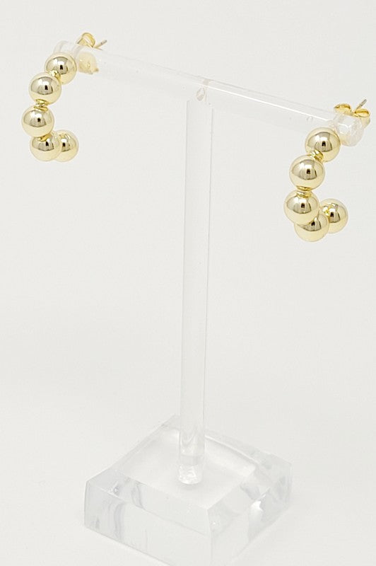 Golden Dots Hoop Earrings