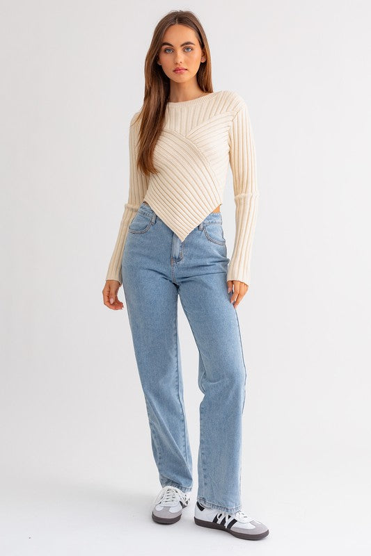 Asymmetrical Hem Sweater Top