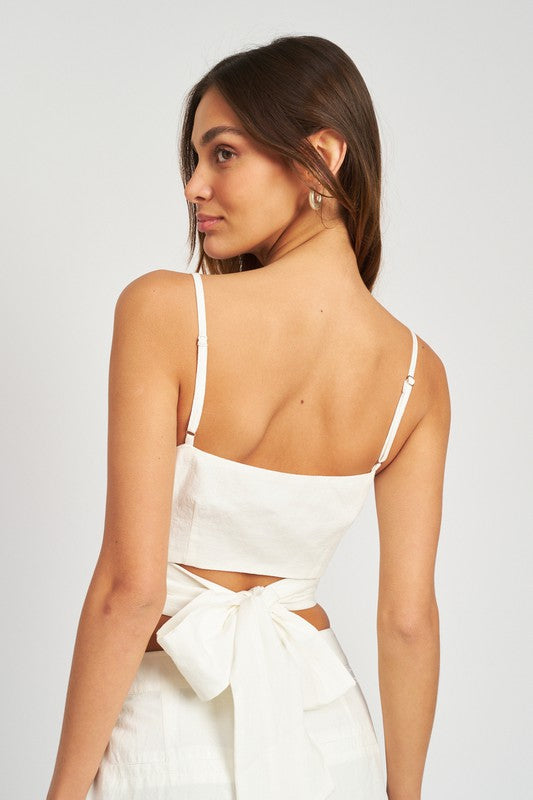 Wrapped Top With Back Bow Detail