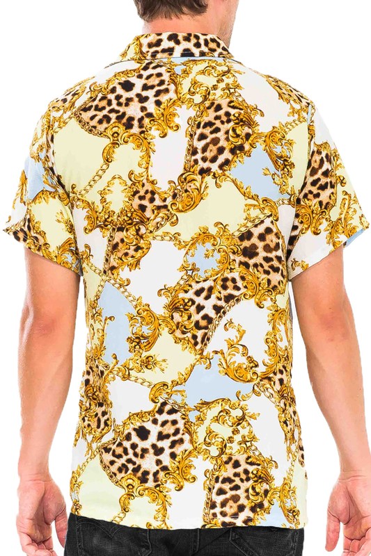 Men's Leopard Cheetah Button Down Shirt