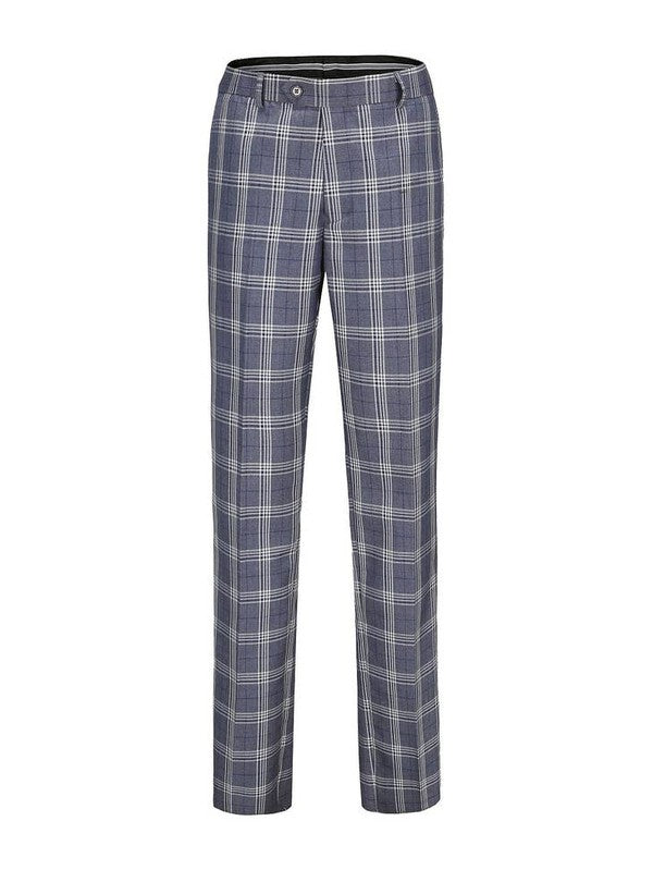 Men's Slim-Fit 3PC Check Plaid Suit - Tall