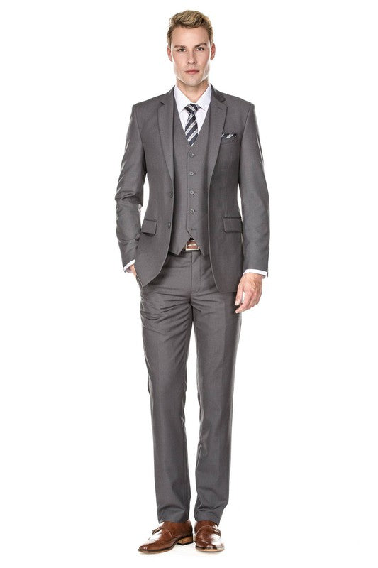 Men's Signature 3-Piece Slim Fit Suits - Short