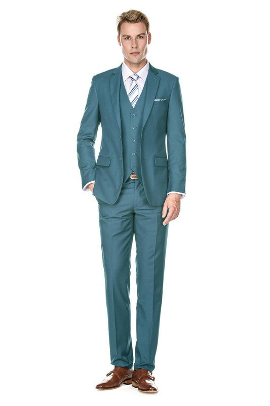 Men's Signature 3-Piece Slim Fit Suits - Short