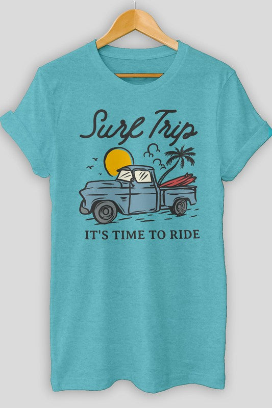 Vintage Hand Drawn Surfing Camp Car Graphic Tee