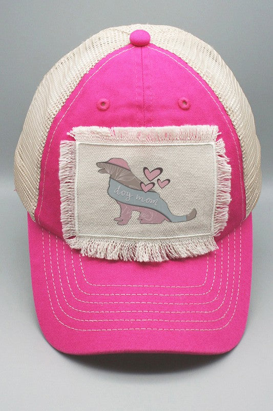 Soft Color Dog Mom Hearts Patch Hat