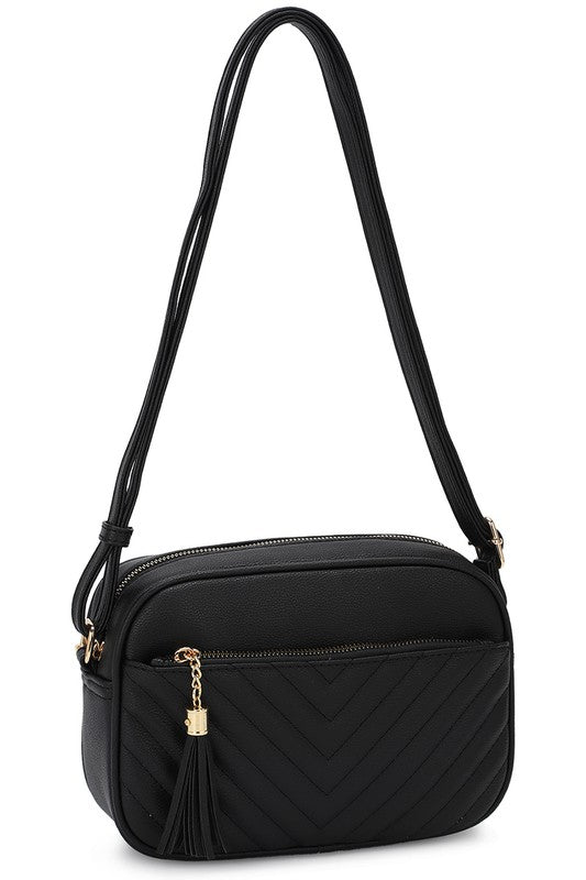 Chevron Quilted Crossbody Bag