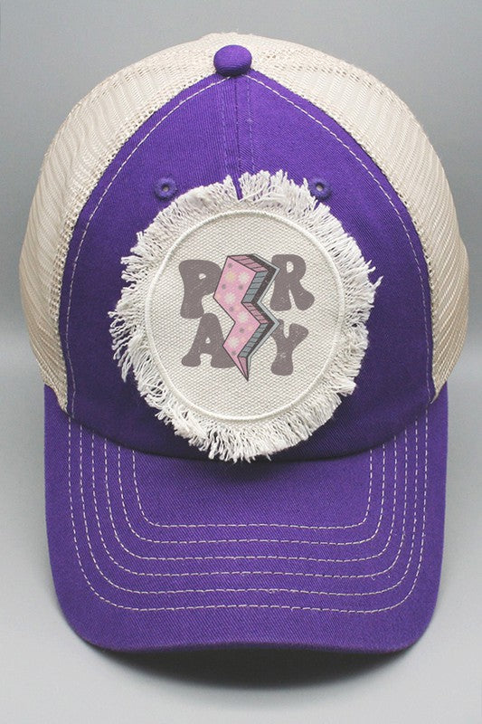 Pray Pink Bolt Spring Summer Patch Trucker Hat