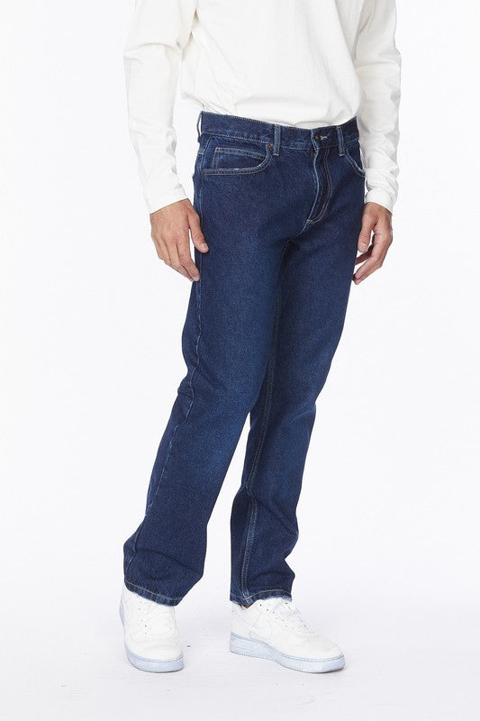 Men's Straight Loose Fit Denim Jeans