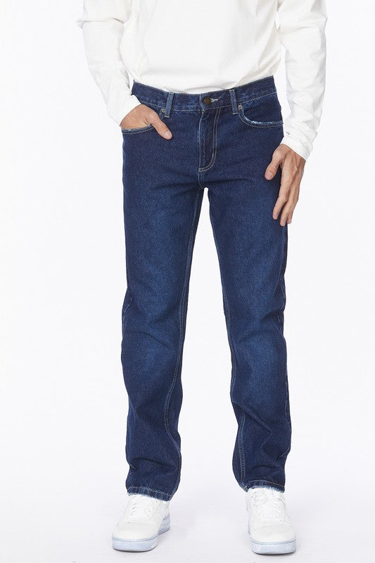 Men's Straight Loose Fit Denim Jeans