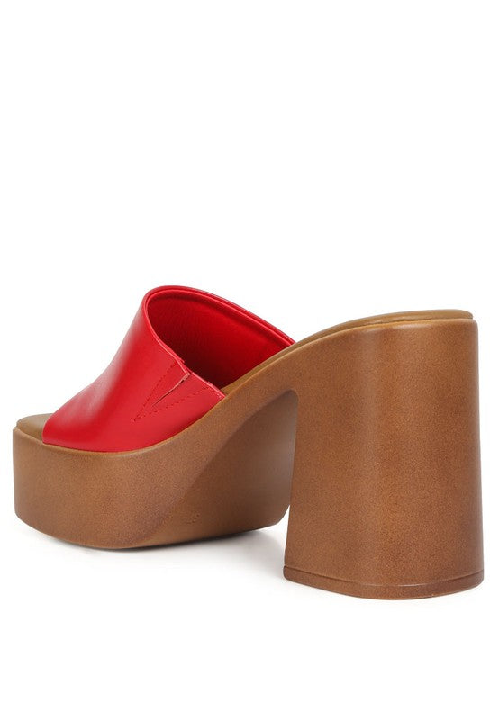 Scandal Slip On Block Heel Sandals