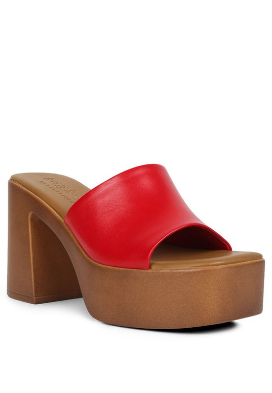 Scandal Slip On Block Heel Sandals