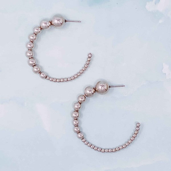 Gradation Bauble Hoop Earrings