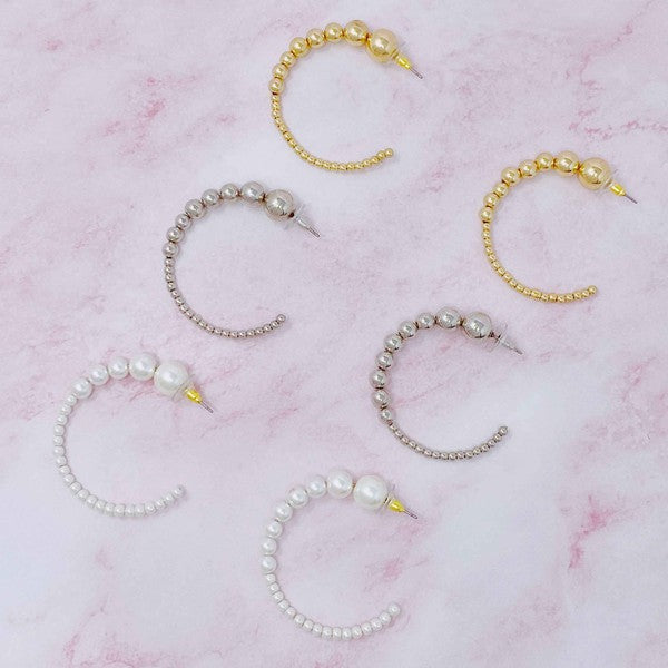 Gradation Bauble Hoop Earrings