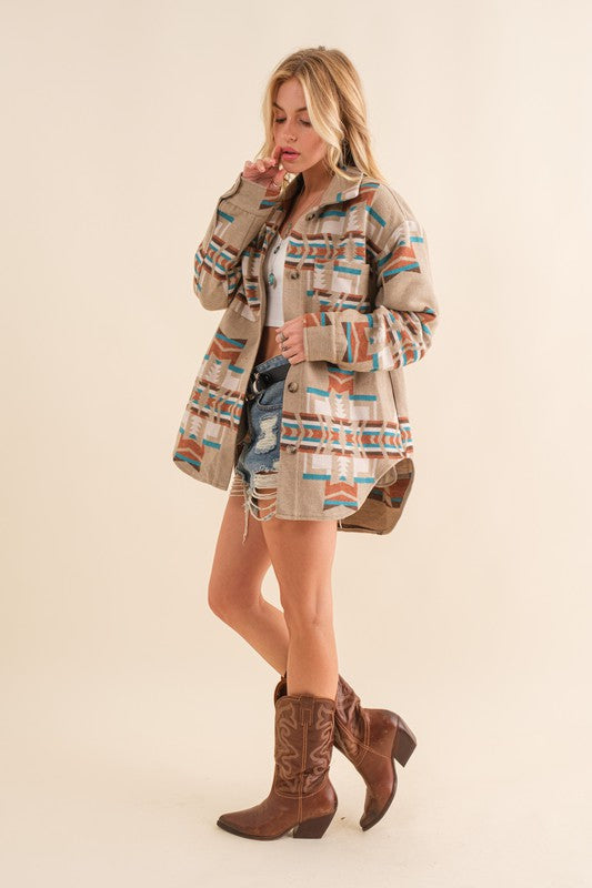 Exclusive Aztec Shirt Jacket