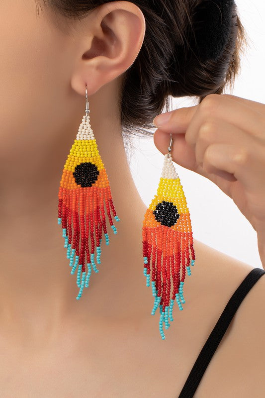 Sunset seed bead earrings