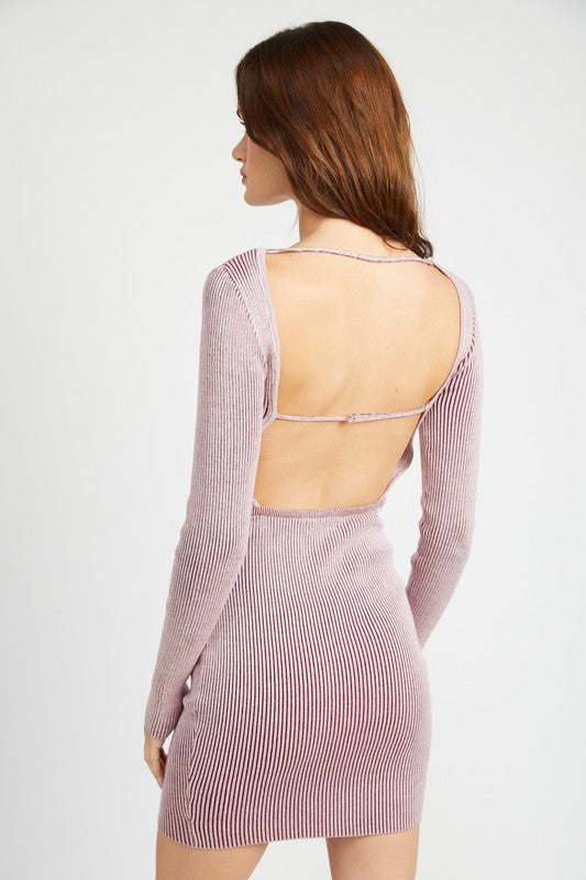 Bodycon Mini Dress With Open Back