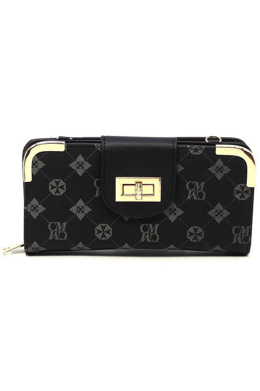 CM Monogram Turn Lock Crossbody Wallet