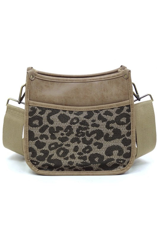 Leopard Colorblock Hobo Crossbody Bag