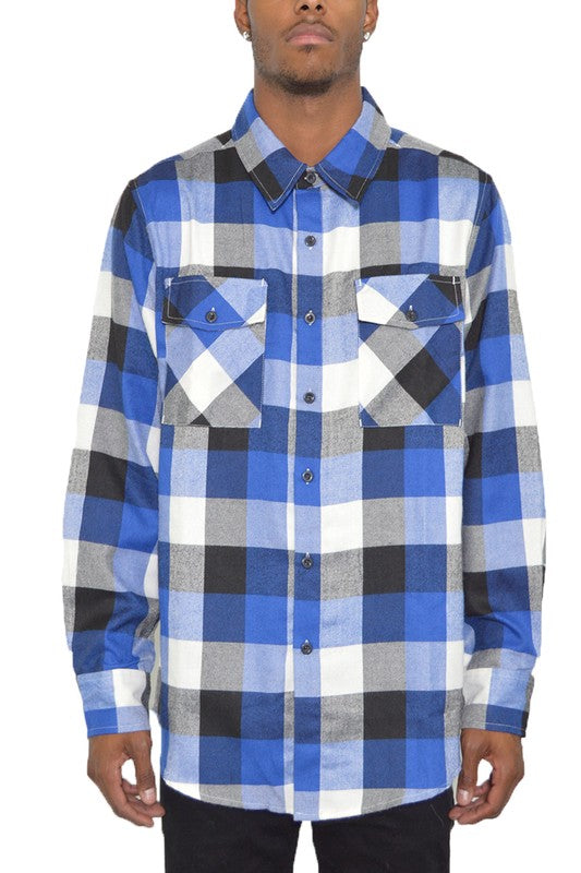 Men's Long Sleeve Checkered Flannel Shirt