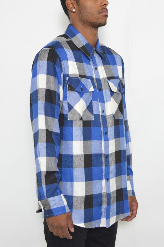 Men's Long Sleeve Checkered Flannel Shirt