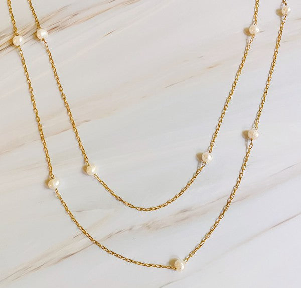 Freshwater Pearl Long Chain Necklace