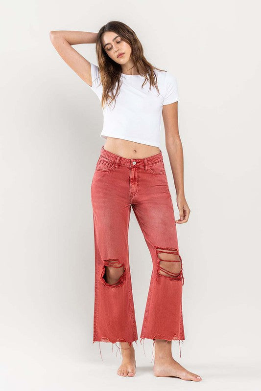 90s Vintage Crop Flare Jeans