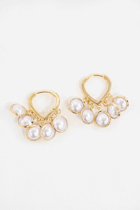 Circle Pearl Hoop Earrings