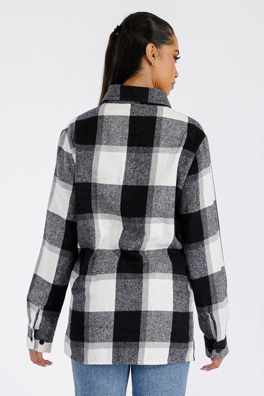 Women's Boyfriend Oversized Soft Flannel Shacket Shirt