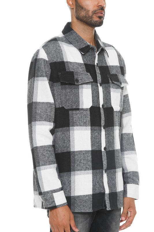 Men's Checkered Soft Flannel Shacket Shirt