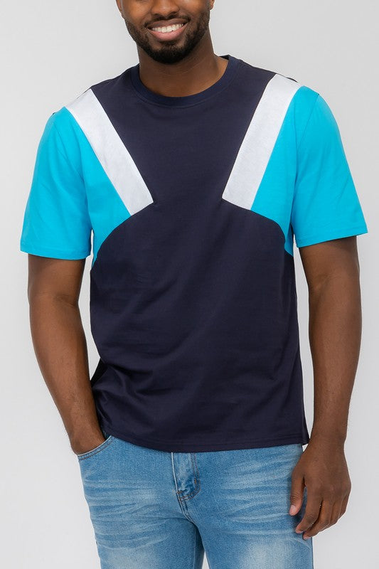 Men's Color Block Short Sleeve Tshirt